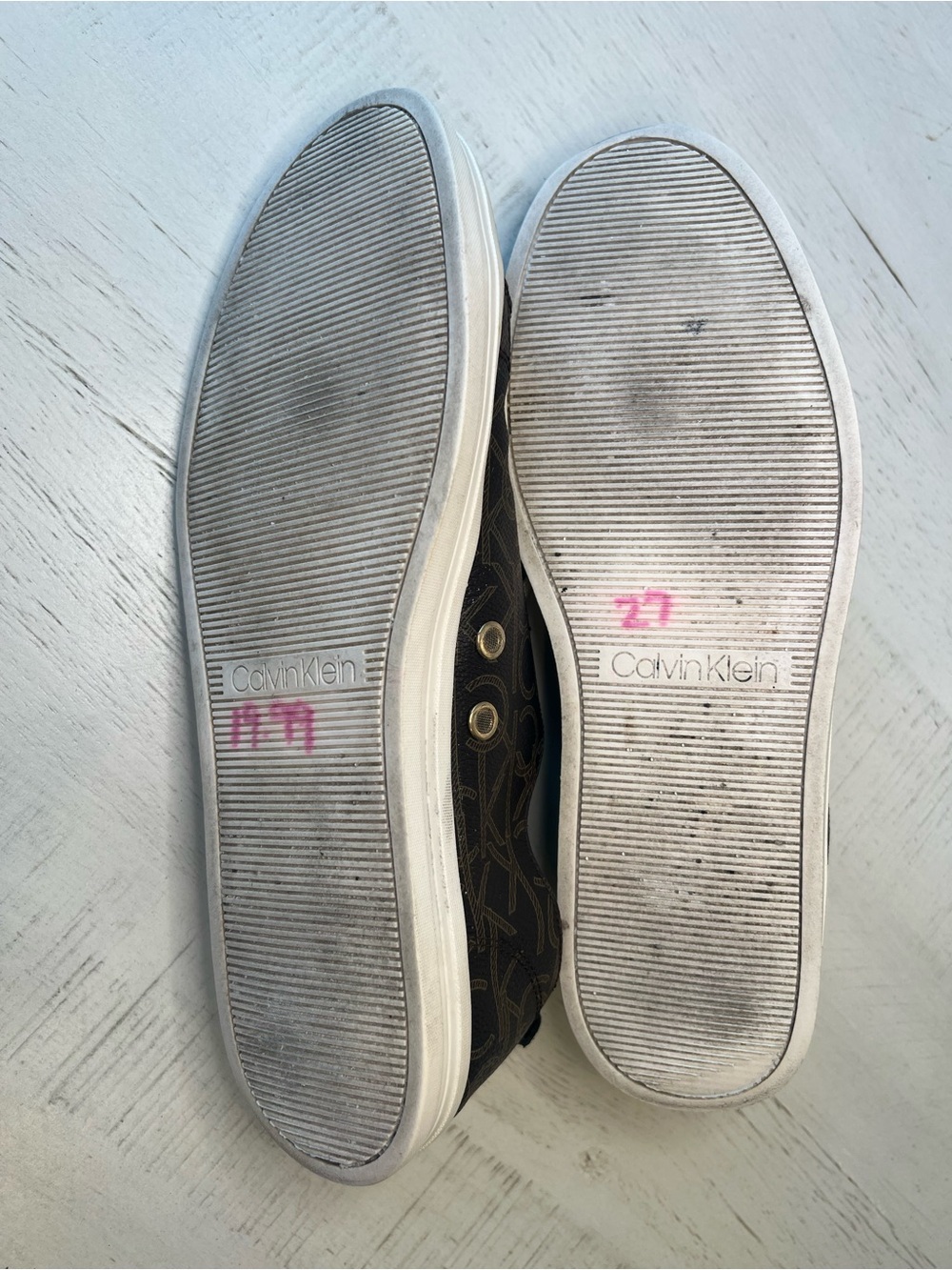 Calvin Klein Michaela Dark Brown Monogram Low-Top Sneakers - Picture 5 of 8